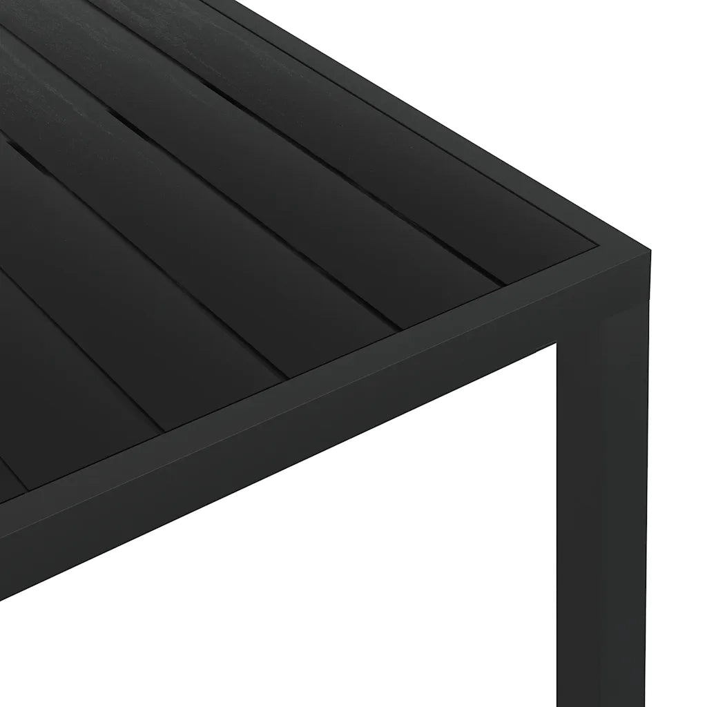 Tavolo da Giardino Nero 185x90x74 cm in Alluminio e WPC 42792