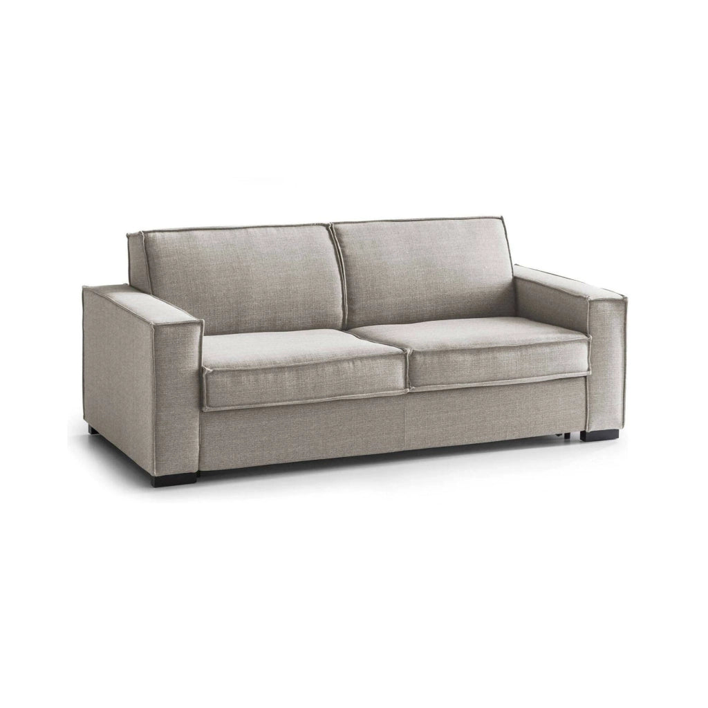 Divano fisso Eletta, Divano a 2 posti Large, Made in Italy, SofÒ  Soggiorno in tessuto, con Braccioli standard, cm 200x95h90, Tortora