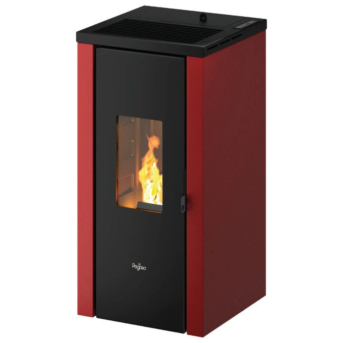 Pegaso stufa a pellet Vera 7 Up T2, colore rosso, riscaldamento domestico, modello 7024042