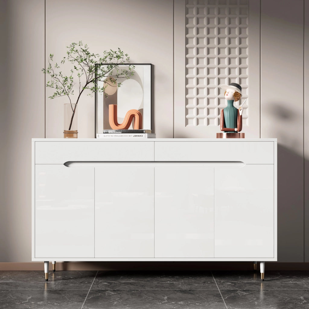 OKWISH Scarpiera con 2 Ante e 2 Cassetti, Ripiani Regolabili e Chiusura Ammortizzata, per Ingresso, 140×39×84 cm