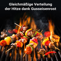 Griglia in ghisa, forma a mezza luna, 49,8 x 24,3 x 0,9 cm, per barbecue, bistecchiera, ideale per grigliare carne, pesce, verdure