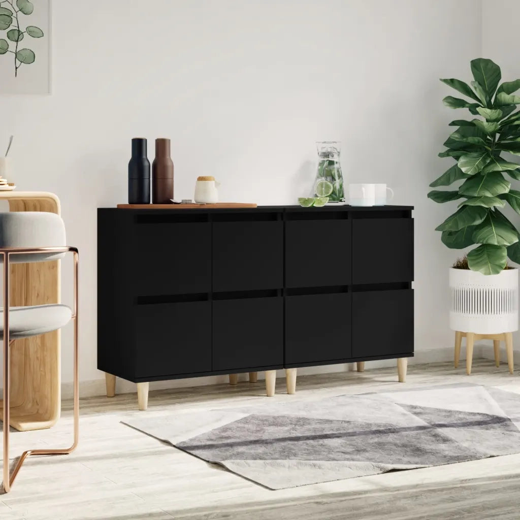 Credenze 2pz Nere 60x35x70 cm in Legno Multistratocod mxl 102596