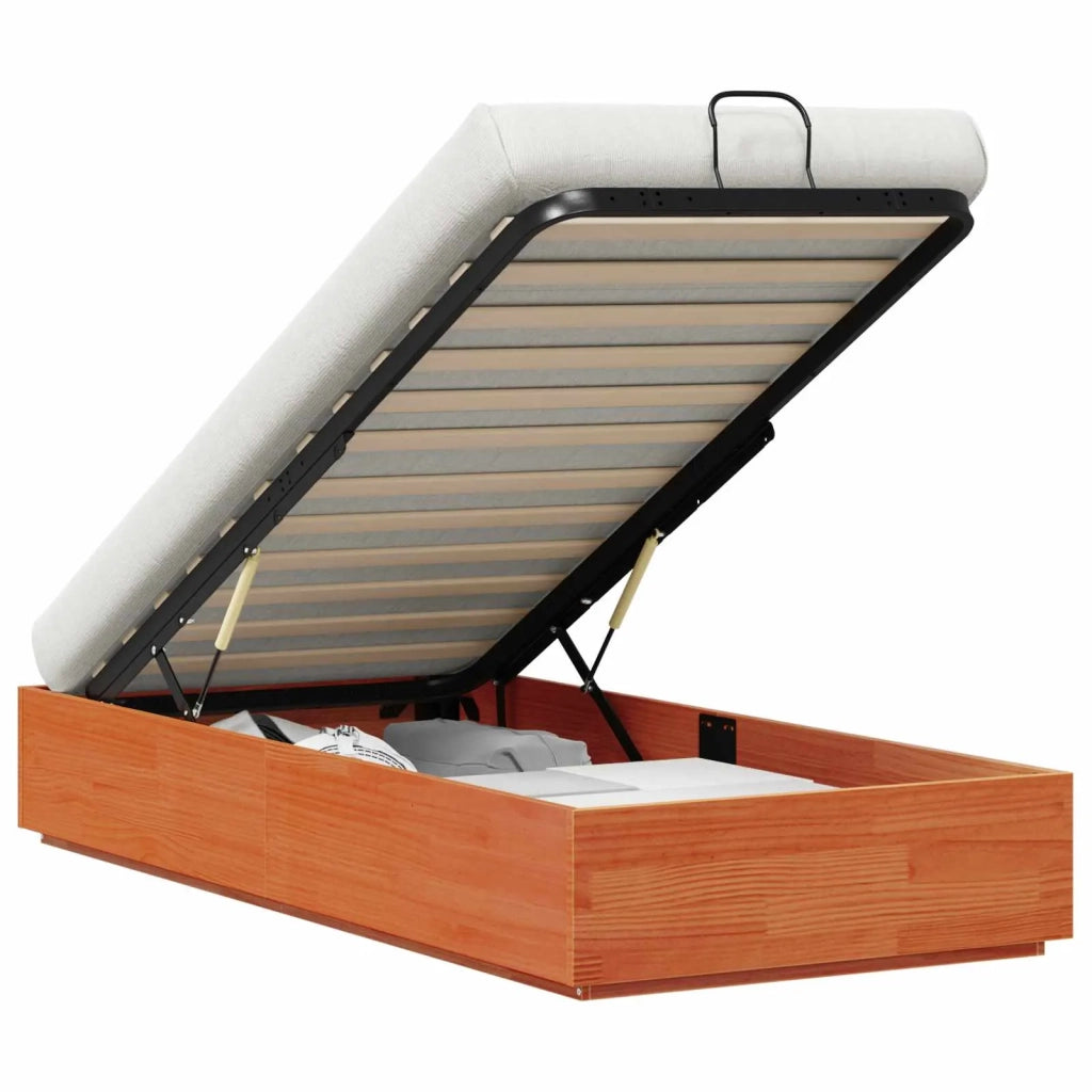 Letto ottomano Marrone Cera 90 x 190 cm Legno di pino massiccio 3418728