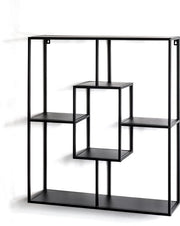 Pannello da Parete Nero - Cassettone Metallico - Design Industriale - Dimensioni: 60 cm x 70 cm x 18 cm - 4 Compartimenti - Pannello Decorativo