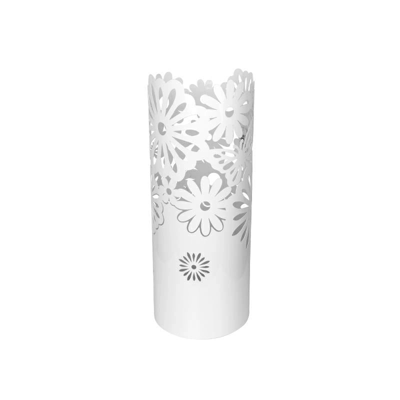 Portaombrelli in Metallo Tondo Margherita Bianco 49 cm