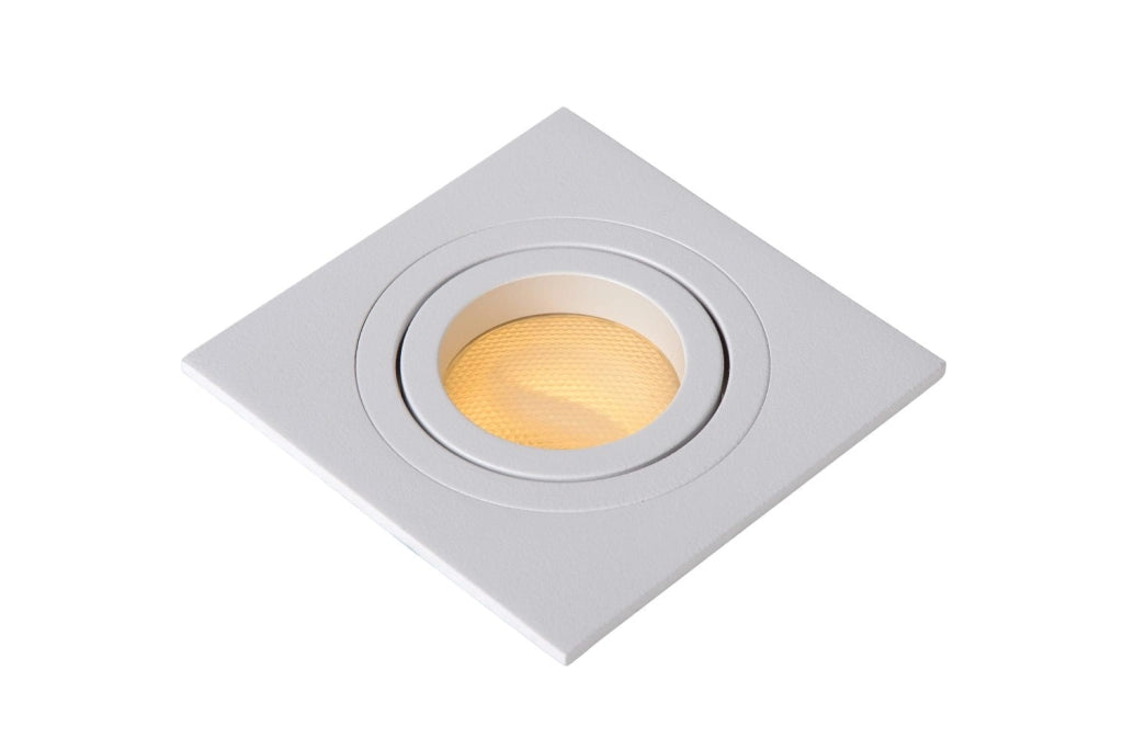 Faretto incasso soffitto Lucide Tube GU10 bianco quadrato