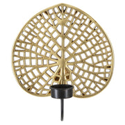 Portacandela Foglia 3, Oro, Poliresina, 20x8x22,2 cm