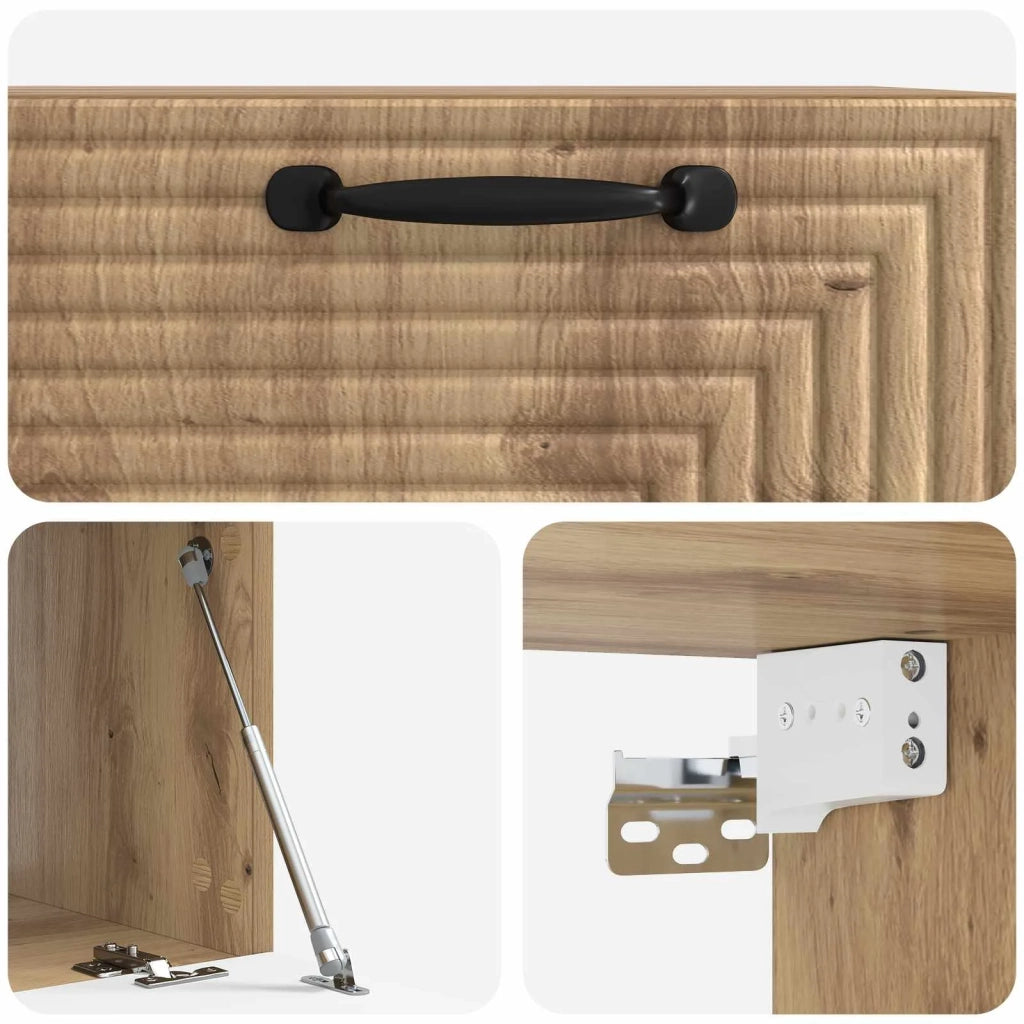 Mobile Porta TV da Muro Rovere Artigianale 59,5 x 41 x 30 cm