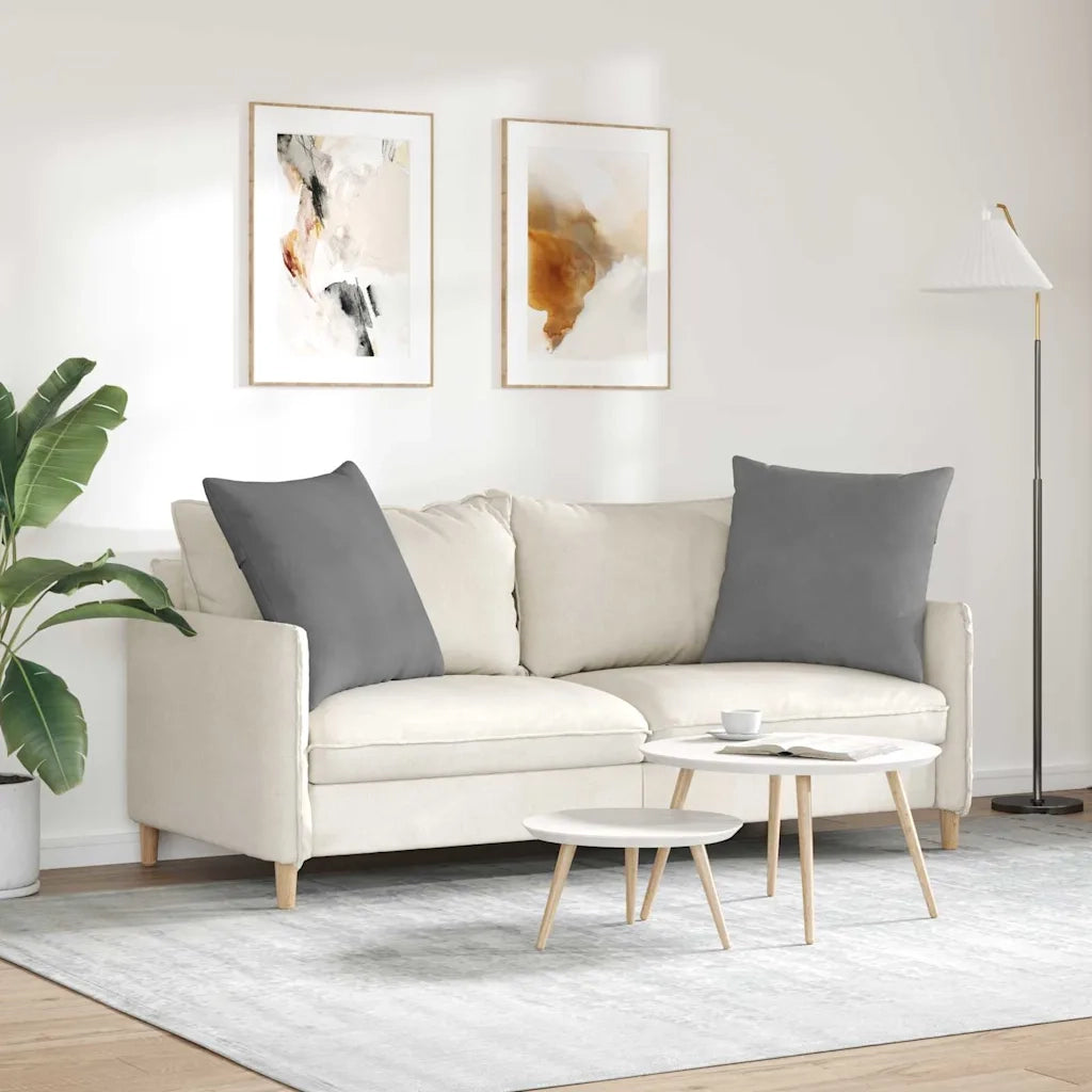Cuscini da Divano 2 pz | Cuscini per sedie Grigio scuro 80 x 80 cm Tessuto