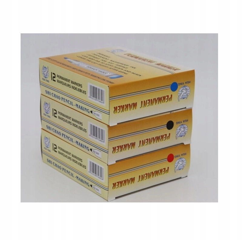 Set di Pennarelli Neri – Alta Pigmentazione, 12 Pezzi | Lunghezza 14 cm | Uso Domestico, Ufficio, Magazzino