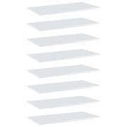 Ripiani per Libreria 8 pz Bianco Lucido 80x40x1,5 cm Truciolato cod mxl 64898