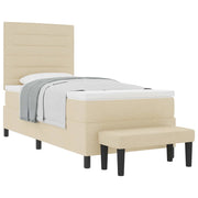Letto a molle con testiera Crema 80 x 200 cm Tessuto 3343951