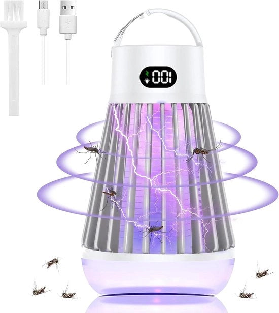 Deltaggetto insetti - Aggiornamento zanzara elettrico - Campeggio - Illuminazione LED - 2-in-1 - Portatile USB - Impermeabile zanzariera - Sospesa - Lampada insetti - Zanzaricida