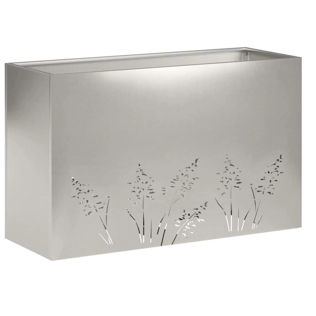 Vaso da giardino Argento 80 x 20 x 49 cm Acciaio Inox 8005828