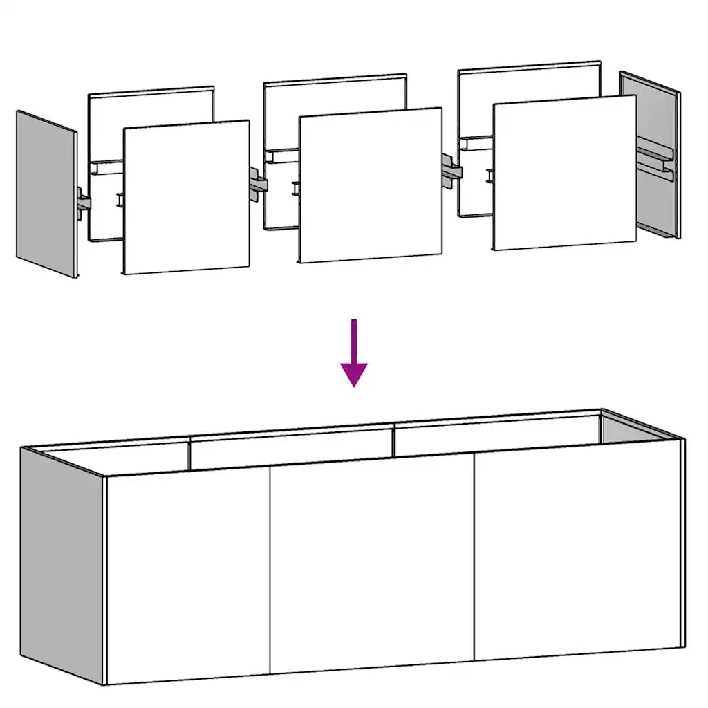 Fioriera 120x40x40 cm in Acciaio Inox 860679