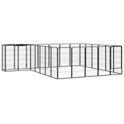 Recinto per cani 26 pannelli 50 x 100 cm acciaio verniciato a polvere nero 02_0043623