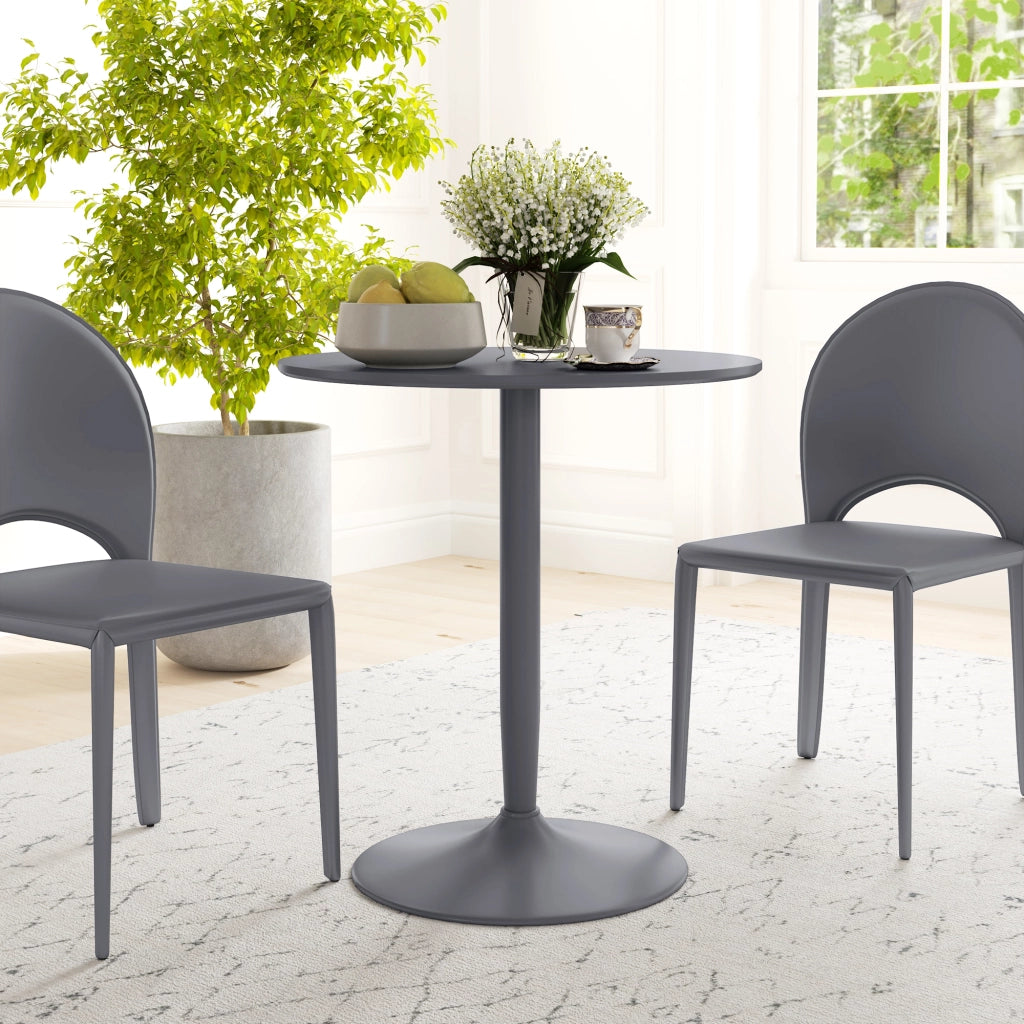 Tavolo da pranzo rotondo per 2 persone ¨C zephmum ¨C grigio, acciaio, 70x70x75 cm