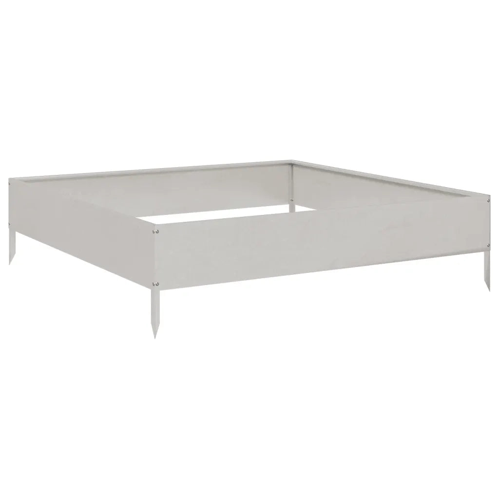 Fioriera | Cassetta per fiori | Vaso Rialzata da Giardino 100x100x26 cm in Acciaio Inox