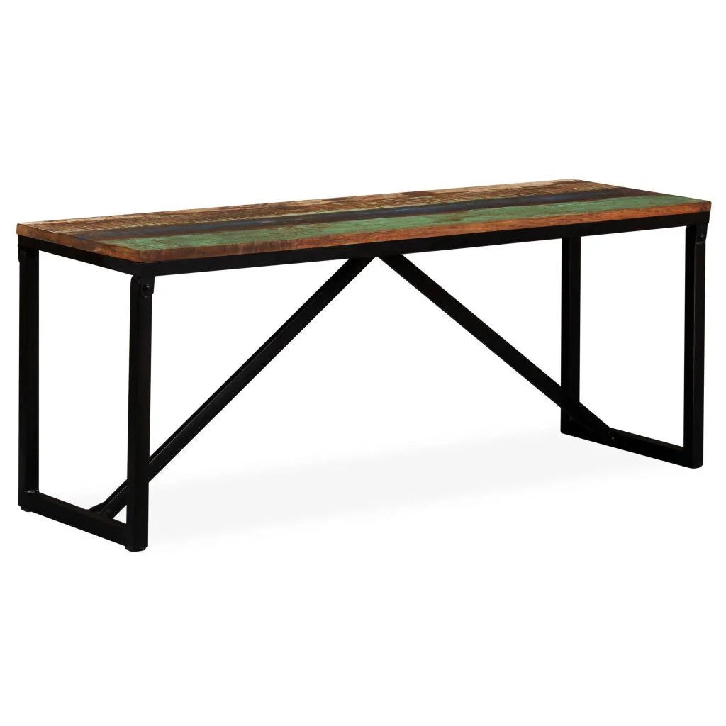 Panca/pouf/sgabello/panca mobile 110 cm in legno massello di recupero 3002127