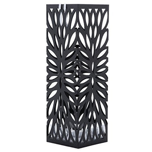 Portaombrelli quadrato in metallo con vassoio e gancio 49 cm nero 3512026