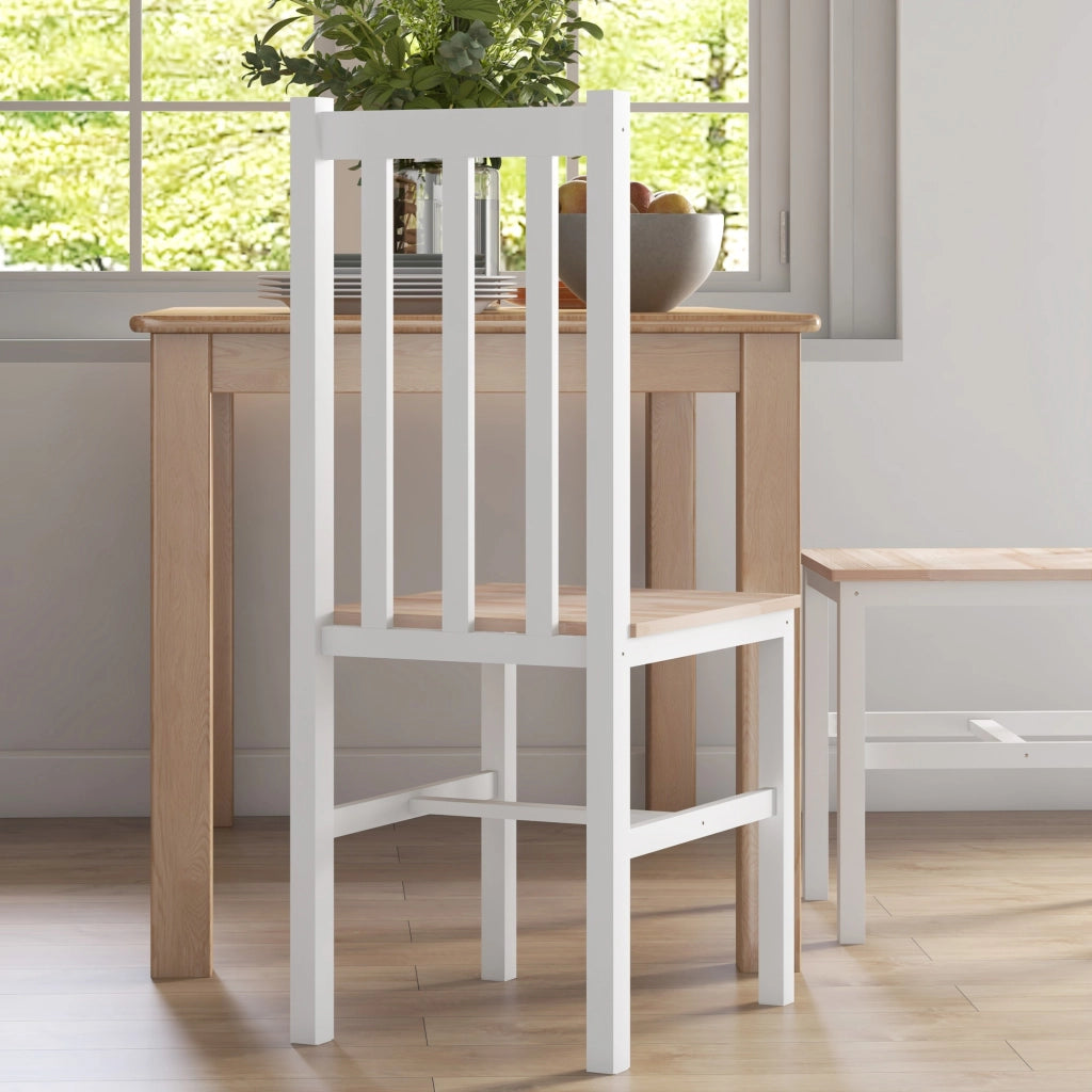 Sedia da pranzo ¨C zephmum ¨C bianco legno 38,5x47,5x99 cm
