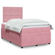 Giroletto a Molle con Materasso Rosa 120x190 cm in Velluto 3294585
