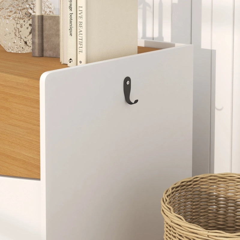 Mobile lettiera per gatti con vano estraibile, design armadio, rovere/bianco, 78 x 50 x 51 cm