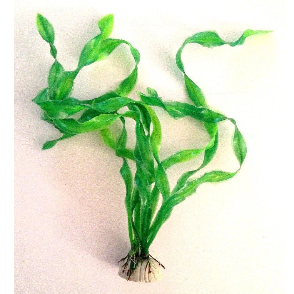 Trade Shop - Pianta 30 Cm Piantina Artificiale Per Acquario Piante Finte Plastica Col. Verde -