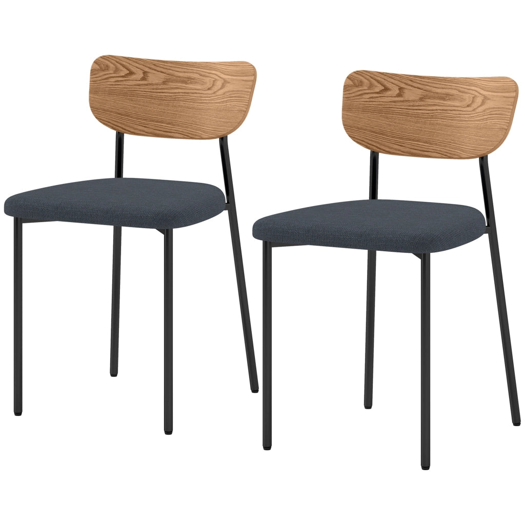 Sedia da pranzo con gambe in metallo e rivestimento grigio ¨C zephmum ¨C set di 2 pezzi