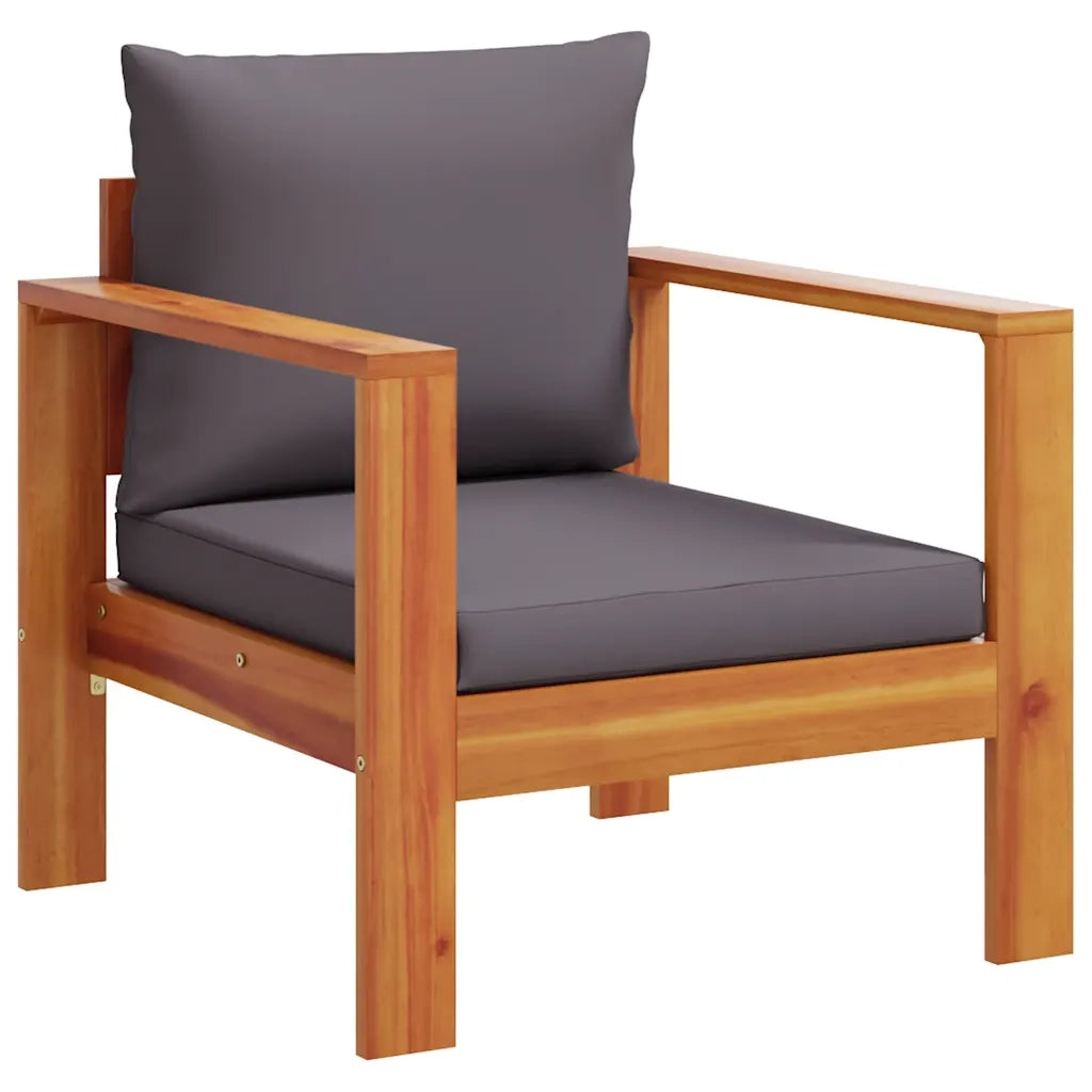 Sedia da Giardino con Cuscini in Legno Massello di Acacia CFW2606500