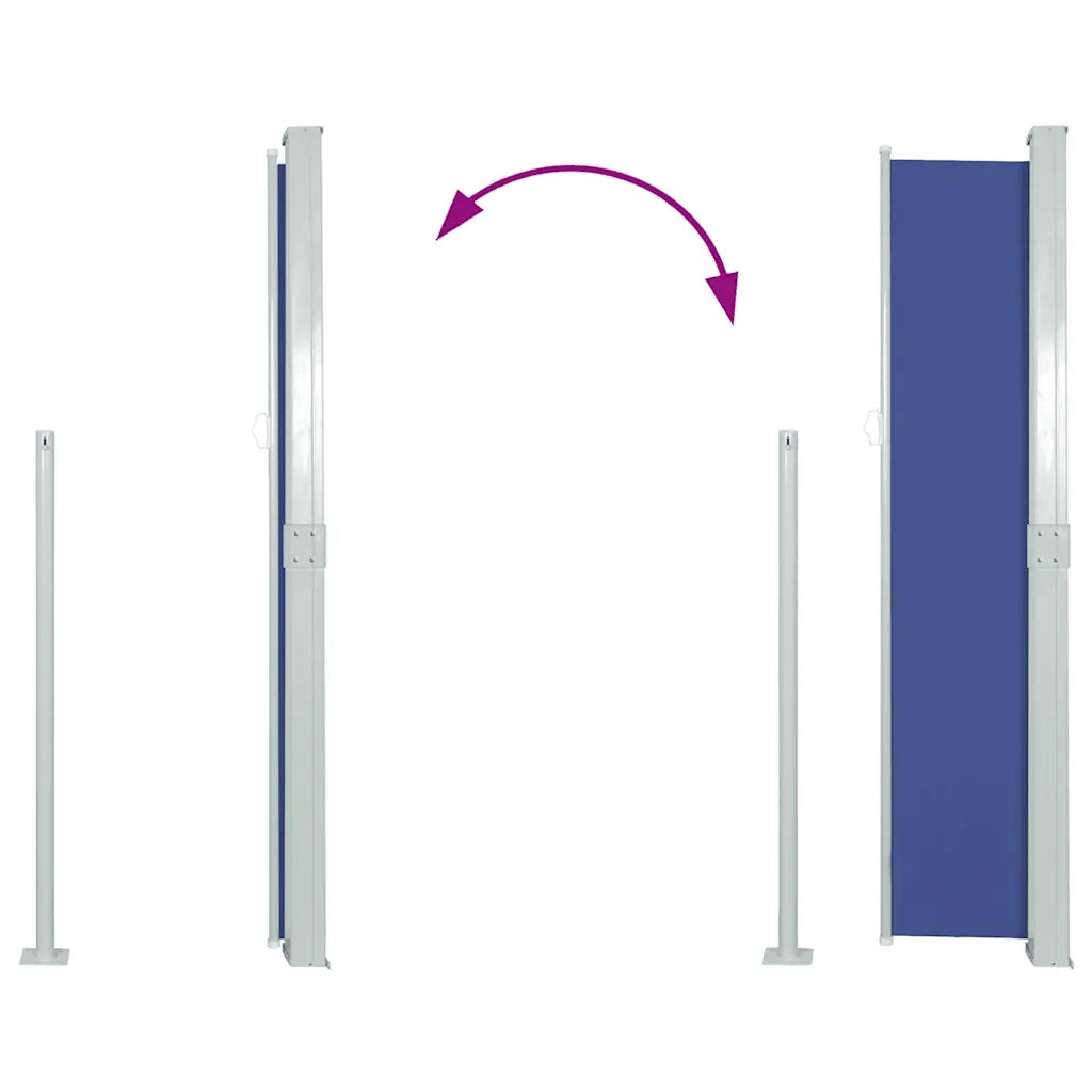 Tenda da Sole | Tenda laterale Retrattile per Patio 170x300 cm Blu
