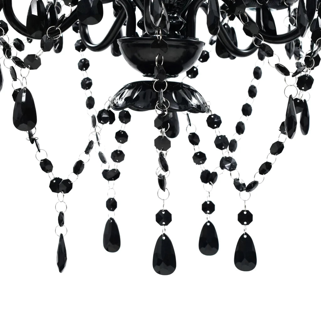 Lampadario in Cristallo con 5 Lampadine Nero CFW7591317
