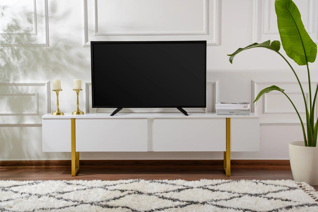 Porta TV in legno "Serenity" - 180 x 29 x 50 cm - Bianco