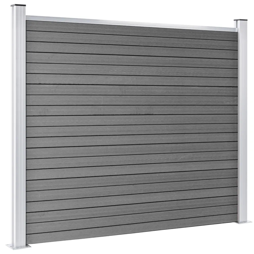Set Pannello di Recinzione in WPC 699x146 cm Grigio 3070457