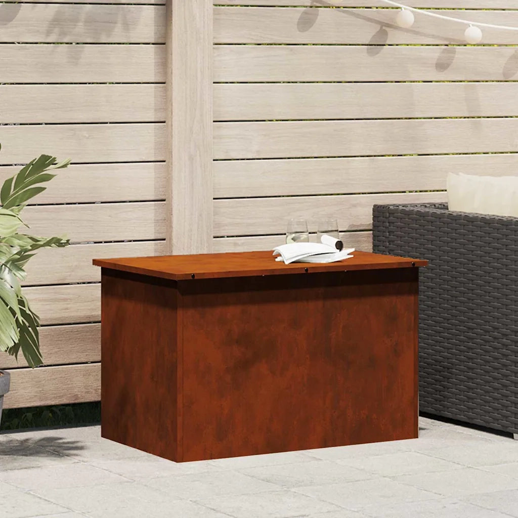 vidaXL Scatola di Stoccaggio Esterno Marrone 80 x 50.5 x 50 cm