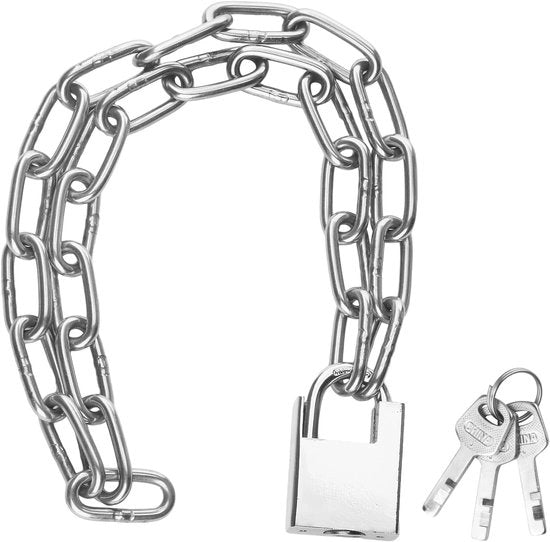 Fissaggio per bicicletta con catena di sicurezza - 2 pezzi - 80 cm - Acciaio inossidabile