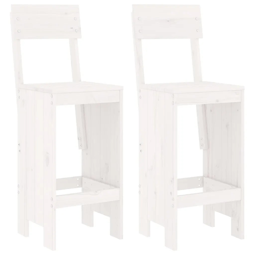 Set Bar da Giardino 3 pz | Set Salotto da Giardino Bianco in Legno Massello di Pino