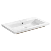 Lavabo da incasso ELIO 100 cm in ceramica bianca lucida