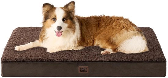 Cuscino per Cani Ortopedico per Cani Grandi XL 104x68x9cm, Lavabile, Cuscino per Cani morbido, Gomitolo per Cani, Matrimoniale per Cani per in Benches, Marrone