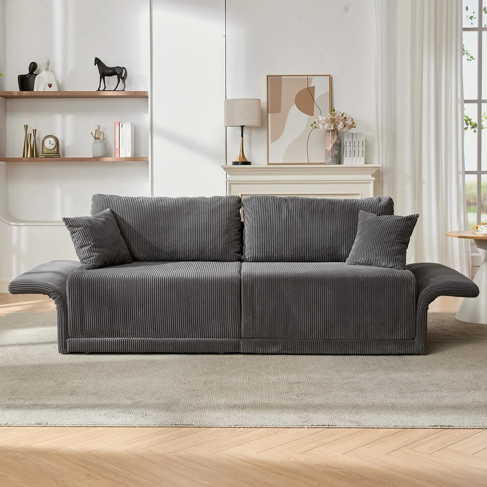 Divano letto ¨C Minimal ¨C tessuto grigio, estraibile 2 posti 140x200cm
