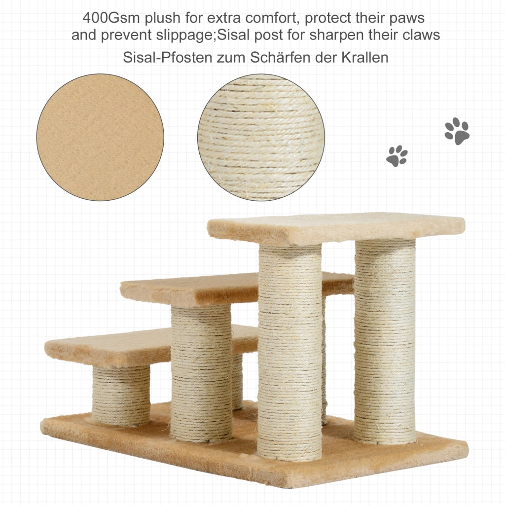 Scala per animali domestici 3 gradini pieghevole ¨C zephmum ¨C crema 34 cm