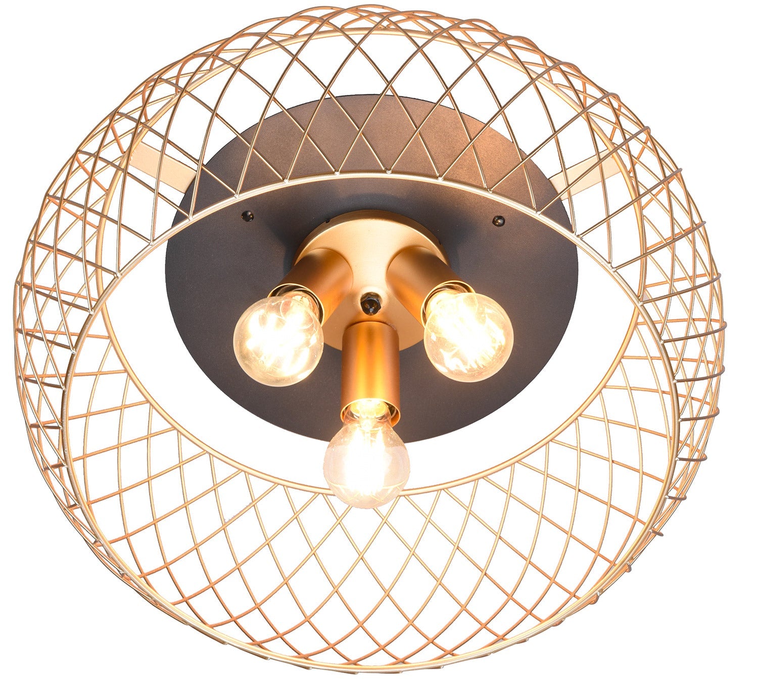 Plafoniera da Interno Attacco E27 in Metallo Ottone Opaco