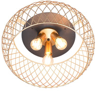 Plafoniera da Interno Attacco E27 in Metallo Ottone Opaco