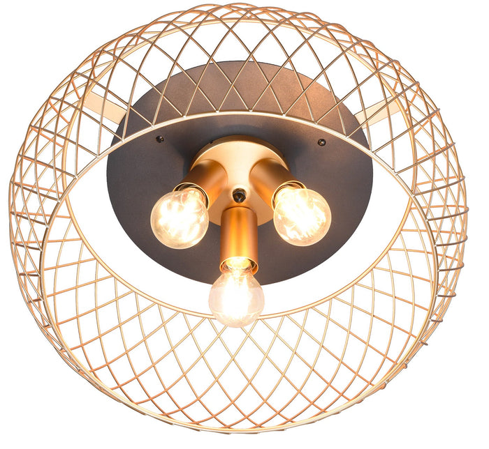 Plafoniera da Interno Attacco E27 in Metallo Ottone Opaco