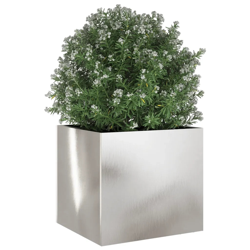 Fioriera Argento 32x30x29 cm in Acciaio Inox