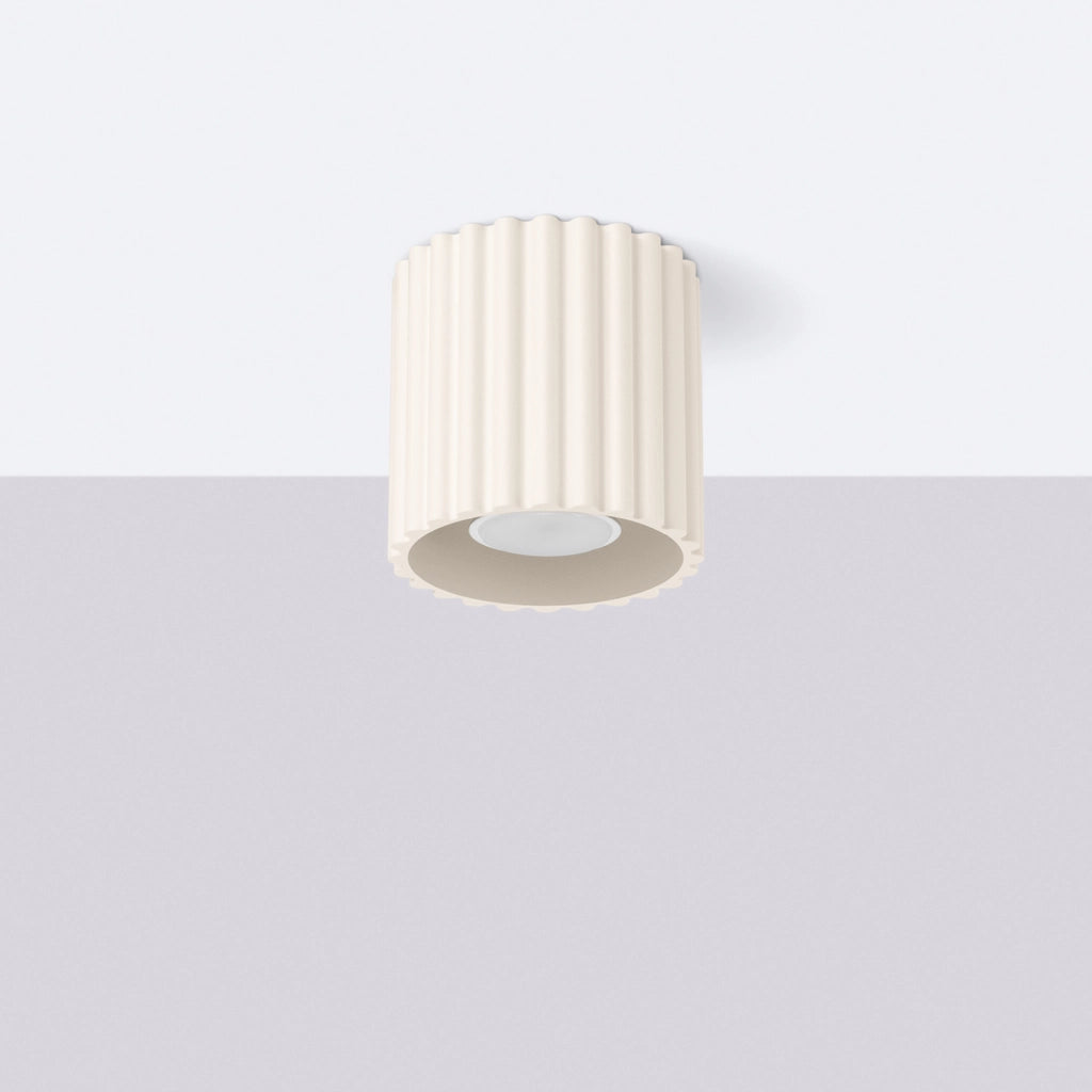 Spot soffitto VISTAO Pure Lume beige rigato 10cm GU10