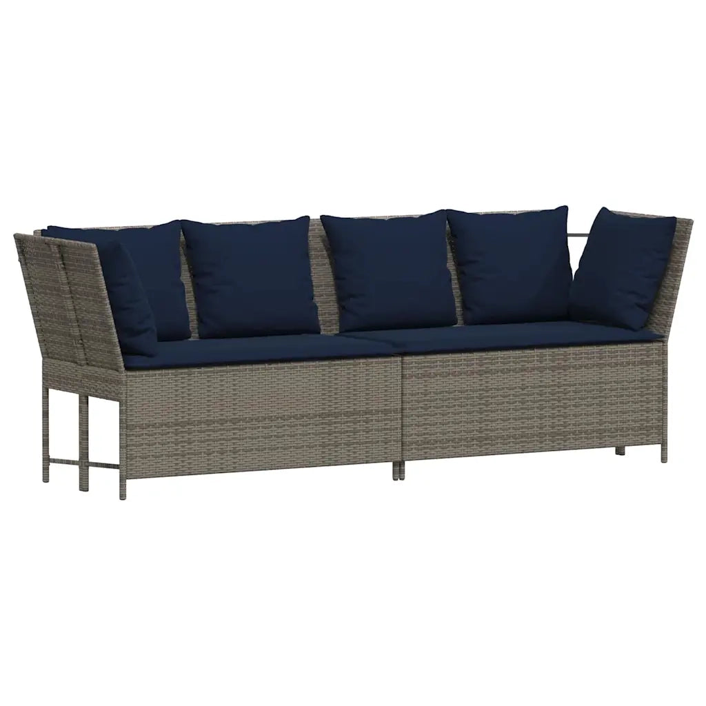 Divano da Giardino con Cuscini in Polyrattan Grigio 3365335