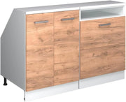 Set di mobili sottotetto Rion, Quercia dorata, 120 cm Set di 2 carcasse armadio profondità 60 cm, adatto per il salvaspazio sotto tetti spioventi