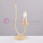 BAJA Lampada da comodino Candelabro Ferro Rustico Avorio decapè