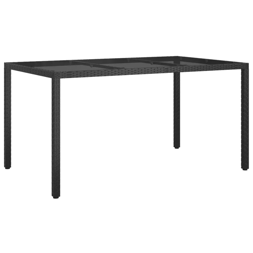 Set da Pranzo da Giardino 5 pz | Set Salotto da Giardino Nero con Cuscini in Polyrattan
